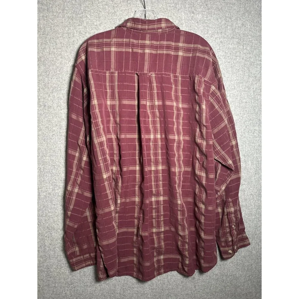 The North Face Mens XXL Shirt Button Long Sleeve Plaid Red Collared Top Casual‎